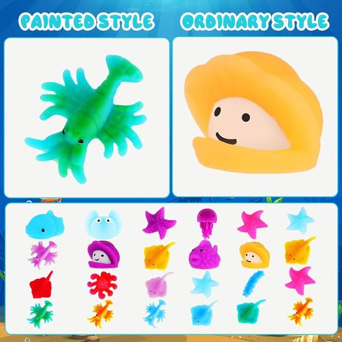 Hungdao 40 Pcs Summer Sea Animals Squeeze Toys for Kids Mini Kawaii Ocean Animal Stress Relief Toy for Boys Girls Goodie Bags Stuffers Birthday Party Favors in Saudi Arabia