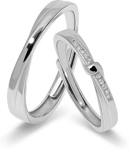 Meissa 925 Sterling Silver Celtic Knot Ring for Couples 2 Pcs Couple Rings Handmade Matching Promise Rings Rings Size Adjustable Bridal Jewelry, Set of Two Rings in Saudi Arabia