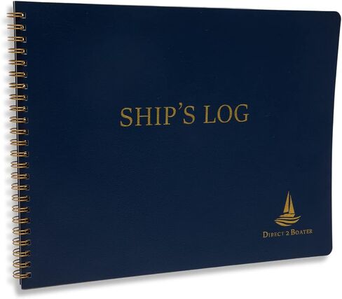 Direct 2 Boater's Ship's Log Book - Spiral Bound Book - Blue Book with Flexible Cover - 100 Pages - Ideal Boat Journal Sailing Notebook, Boater Logbook Gift, Yacht Captain Log Book, Nautical Sailboat [Misc.] in Saudi Arabia