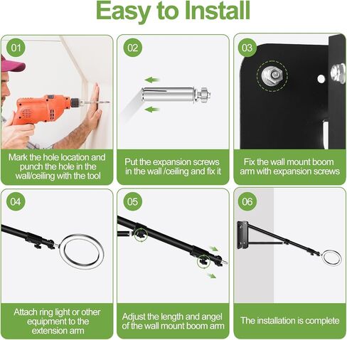 FUDESY Wall Mounting Triangle Boom Arm for Photography Ring Light Strobe Lighting Softbox Reflector Umbrella Monolight, Max Length 70.9 inches/180cm, Support 180 Degree Rotation in Saudi Arabia