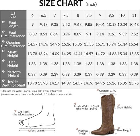 mysoft Women's Cowboy Boots Mid Calf Cowgirl Boots Embroidered Western Pointed Toe Chunky Heel Pull On Knee High Boots in Saudi Arabia