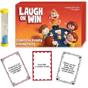 Laugh or Win Card Game for Family Friend Party, 108 Cards with Hourglass Timer, Party Game Style in Saudi Arabia