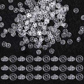 100 Pcs Clear Plastic Snaps for Fabric, Invisible Mini Sew on Snaps for Clothing Round Transparent Fasteners Button for Clothes Shirts Jackets Uniforms Coats DIY Crafts in Kuwait