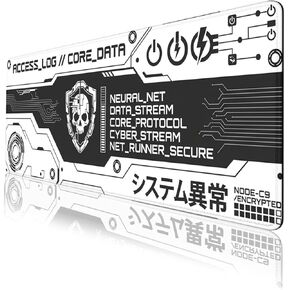 Cyberpunk Gaming Mouse Pad Cyber Tech Skull Large Gaming Mouse Mat with Stitched Edges,Non-Slip Waterproof Rubber Base Mous Mat 31.5 x 11.8 Inch Office Computer Keyboard Laptop Home in Saudi Arabia