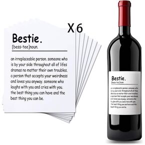 Best Friend Bestie Gifts for Women Men Friendship Wine Labels for Bottles Funny Best Friend Bestie Birthday Gifts for Woman Man Wine Bottle Stickers Birthday Party Decorations Wine Stickers 6PCS in Saudi Arabia