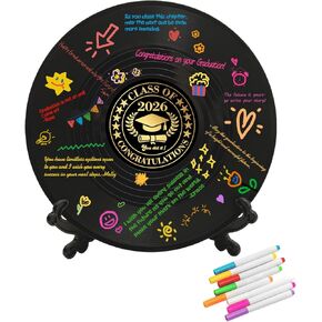 2026 Vinyl Record Graduation Guest Book, Vinyl Record Decorations Guest Book Alternatives, Graduation Sign in Book Congrats Grad Guest Book Graduation Party Decorations Graduation Gifts in Saudi Arabia