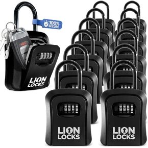Key Lock Box for Keys with Code (12 Pack) 4 Digit Combination Lockbox for Keys Outdoor, Portable, Waterproof, Realtor Lock Box, Black in Kuwait