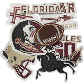 9PCS Florida Iron On Patches，Embroidered Applique Football for Jeans, T-Shirts, Hats, Backpacks & Sports Gear.（QS in Saudi Arabia