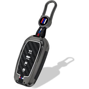 Heavy Metal Key Fob Cover, Compatible with Toyota Tundra 2022 2023 2024 2025, Fit for Corolla Cross Venza Sequoia etc, Zinc Alloy Fob Case with Carbon Fiber Pattern (1 Pcs) in Kuwait