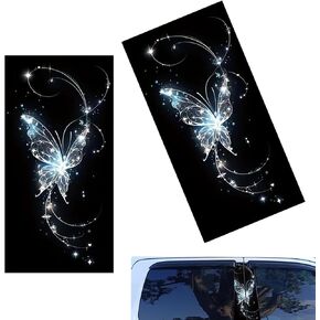 2 PCS Car B Pillar Stickers, Waterproof Butterfly Design Automotive Door Pillar Decor Decals, Self-Adhesive Car Side Scratch Cover Decal, Universal for Most Cars (Blue) in Saudi Arabia