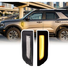 LED Fender Side Marker Turn Signal Lights for Ford Bronco Sport 2021-2024 Base Badlands Outer Banks, Amber Sequential Flash, Plug & Play, 2PCS (for 6-pin Only, NOT Fit Full Size Bronco) in Saudi Arabia