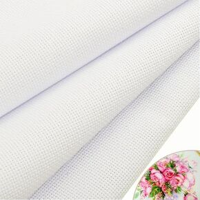 11 Count White Cotton Cross Stitch Fabric 59 by 39 Inch Classic Reserve Aida Cloth for Embroidery in Saudi Arabia