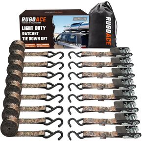 8-Pack Value Ratchet Straps for Professional Moving - 1" x 10ft Heavy Duty Tie Downs, 900lbs Break Strength - Secure Appliances, Furniture & Motorcycles for Trucks, Trailers & Cargo (Black) in Saudi Arabia