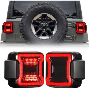 EOMD DOT Approved Smoke Lens LED Tail Lights Compatible with 2018-2025 Jeep Wrangler JL, w/Running Light, Brake Turn Signal Lamp and Reverse Lamps, Pair in Saudi Arabia