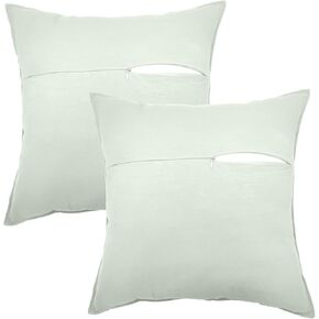 وسادة ظهر Howie's Needlepoint مع سحاب، مجموعة من 3 وسائد قطنية لأي وسادة مقاس 16 × 16 بوصة (أخضر فاتح) in Kuwait