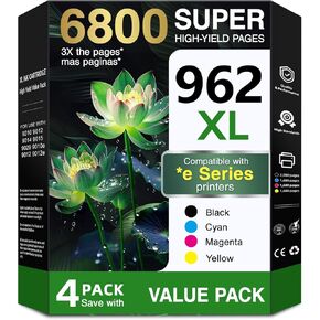 962xl Ink Cartridges Combo Pack Replacement for HP 962 XL HP962XL Work for HP OfficeJet Pro 9015e 9010 9012 9012e 9018e 9025e 9015 9018 9025e 9025 9020 9022 Printer(Black, Cyan, Magenta, Yellow)4-Pack in Saudi Arabia