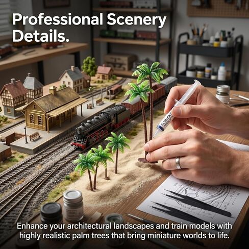 أشجار النخيل البلاستيكية المصغرة من Veemoon، 12 قطعة من نماذج شجرة جوز الهند الصغيرة ديكور نباتات استوائية صناعية صغيرة لمستلزمات الديوراما الصغيرة، وخزان الأسماك، والمناظر الطبيعية للحديقة الخيالية ودعائم الكب كيك in Kuwait