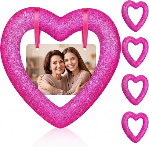 Colingmill 4 حزمة 7.9 بوصة عيد الحب قلب الإكليل إكليلا إكليل 3D براقة الحرف اليدوية مجموعات القلب إكليلا in Kuwait