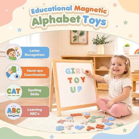 Sensory Silicone Alphabet Magnetic Letters: 26 Uppercase ABC Fridge Magnets for Toddlers & Kids 3+, Preschool Learning Refrigerator ABC Educational Toys, Cute Birthday Gifts for Boys Girls Girl Kids in Saudi Arabia