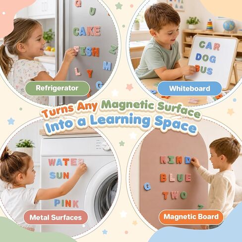 Sensory Silicone Alphabet Magnetic Letters: 26 Uppercase ABC Fridge Magnets for Toddlers & Kids 3+, Preschool Learning Refrigerator ABC Educational Toys, Cute Birthday Gifts for Boys Girls Girl Kids in Saudi Arabia