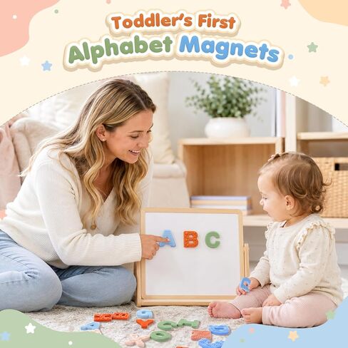 Sensory Silicone Alphabet Magnetic Letters: 26 Uppercase ABC Fridge Magnets for Toddlers & Kids 3+, Preschool Learning Refrigerator ABC Educational Toys, Cute Birthday Gifts for Boys Girls Girl Kids in Saudi Arabia