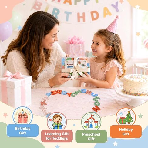 Sensory Silicone Alphabet Magnetic Letters: 26 Uppercase ABC Fridge Magnets for Toddlers & Kids 3+, Preschool Learning Refrigerator ABC Educational Toys, Cute Birthday Gifts for Boys Girls Girl Kids in Saudi Arabia