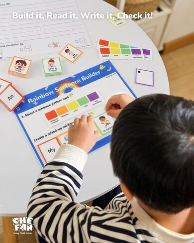 CHEFAN Sentence Building for Kids, Color-Coded Grammar Learning Toys with Writing Practice, Reading Manipulatives for Classroom, Homeshool & Speech Therapy in Saudi Arabia