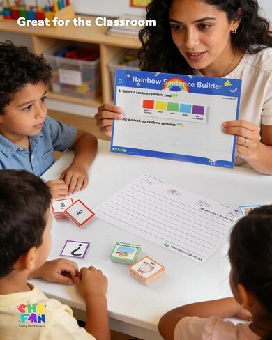 CHEFAN Sentence Building for Kids, Color-Coded Grammar Learning Toys with Writing Practice, Reading Manipulatives for Classroom, Homeshool & Speech Therapy in Saudi Arabia