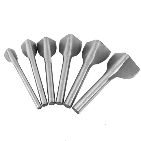 6PCS Leather Punch Set, V Shape Cutter for Leather Craft, Made of Solid Steel, with Semicircle Diameter Mark on Handle, for Wallet Belt Watchband Handbag in Kuwait