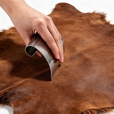BLANRICO Hide Scraper Fleshing Tool 4PCS, Stainless Steel Pelt Scraper Fleshing Tools with Curved and Flat Blades for Taxidermy and Leather Making in Saudi Arabia