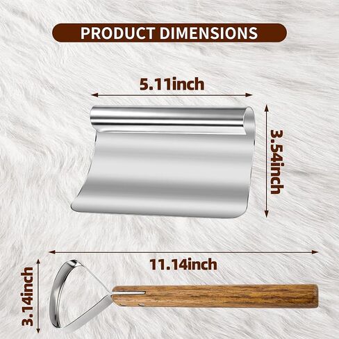 BLANRICO Hide Scraper Fleshing Tool 4PCS, Stainless Steel Pelt Scraper Fleshing Tools with Curved and Flat Blades for Taxidermy and Leather Making in Saudi Arabia