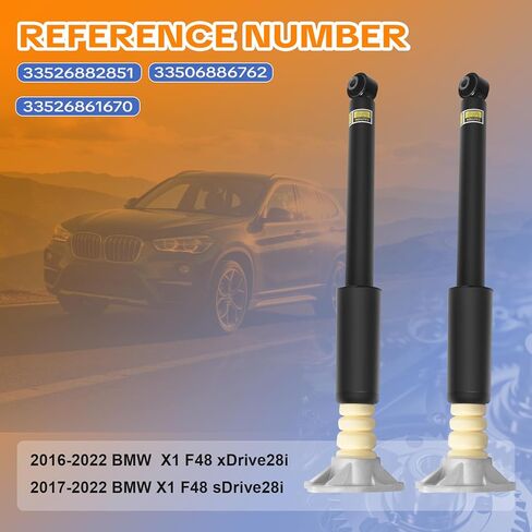 قطعتان من مجموعة دعامة ممتص الصدمات الخلفية متوافقة مع 2016-2022 BMW F48 X1 [sDrive, xDrive28i] تحل محل OE 33526882851، 33506886762، 33526861670 in Kuwait