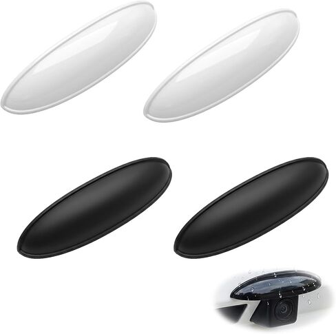 4Pcs Car Rear View Camera Anti-Rain Cover,Backup Camera Rain Shield, Enhance Reversing Clarity,Non-Destructive Installation Modification Universal Fit All Kinds of Cars (Black&White) in Saudi Arabia
