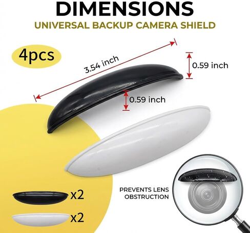 4Pcs Car Rear View Camera Anti-Rain Cover,Backup Camera Rain Shield, Enhance Reversing Clarity,Non-Destructive Installation Modification Universal Fit All Kinds of Cars (Black&White) in Saudi Arabia