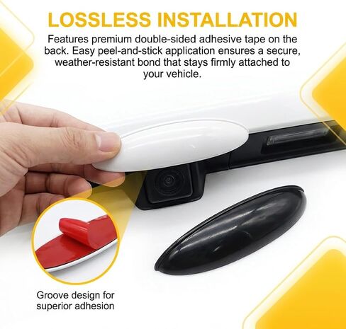 4Pcs Car Rear View Camera Anti-Rain Cover,Backup Camera Rain Shield, Enhance Reversing Clarity,Non-Destructive Installation Modification Universal Fit All Kinds of Cars (Black&White) in Saudi Arabia
