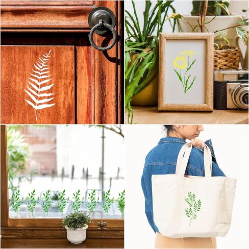 18pcs Flower Stencils for Painting, 6x3inch Floral Leaf Stencils for Crafts Reusable on Wood Wall Canvas, Card Making and Home Decor in Saudi Arabia