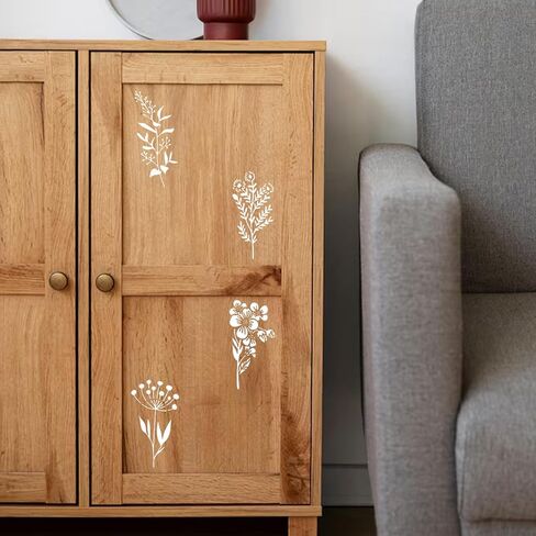 18pcs Flower Stencils for Painting, 6x3inch Floral Leaf Stencils for Crafts Reusable on Wood Wall Canvas, Card Making and Home Decor in Saudi Arabia