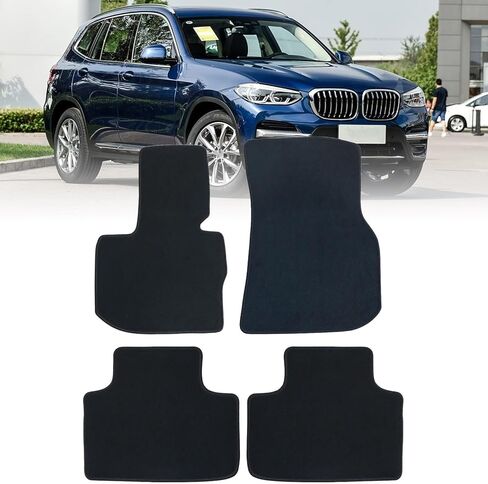سجادة أرضية بديلة من القطيفة السوداء الأمامية والخلفية من SecosAutoparts متوافقة مع BMW X3 G01 2018 2019 2020 2021 2022 2023 X4 G02 2019 2020 2021 2022 2023 2024 in Kuwait