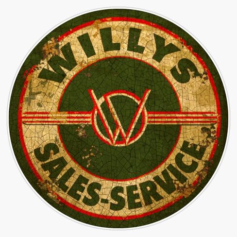ملصق حائط من الفينيل للمبيعات والخدمة في الولايات المتحدة الأمريكية من Willys مقاس 5 بوصة in Kuwait