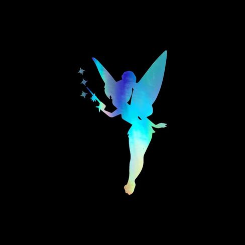 ملصق كمبيوتر محمول للسيارة من الفينيل مطبوع عليه Star Fairy Silhouette مقاس 3.5 بوصة × 5.5 بوصة (مجسم) in Kuwait