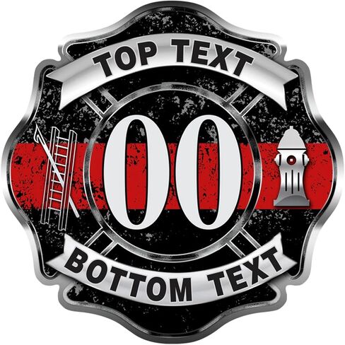 Custom Firefighter Red Line Sticker - Personalized Maltese Cross w/Thin Red Line Decal, Car Decals for Men,Fire Department Support Stickers for Cars, Trucks, Windows in Saudi Arabia