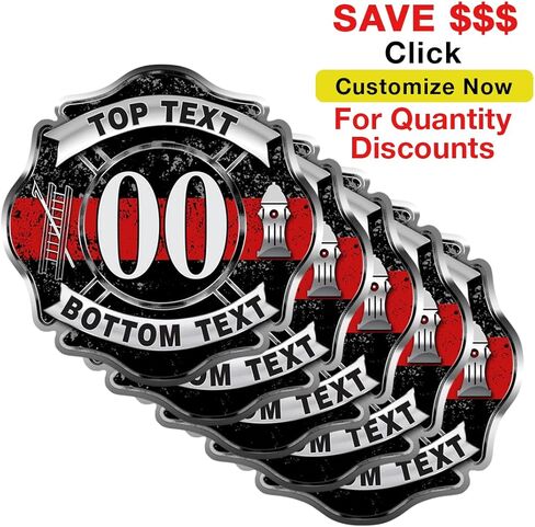 Custom Firefighter Red Line Sticker - Personalized Maltese Cross w/Thin Red Line Decal, Car Decals for Men,Fire Department Support Stickers for Cars, Trucks, Windows in Saudi Arabia