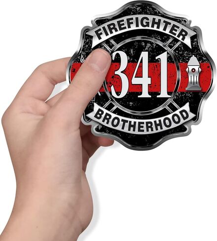 Custom Firefighter Red Line Sticker - Personalized Maltese Cross w/Thin Red Line Decal, Car Decals for Men,Fire Department Support Stickers for Cars, Trucks, Windows in Saudi Arabia