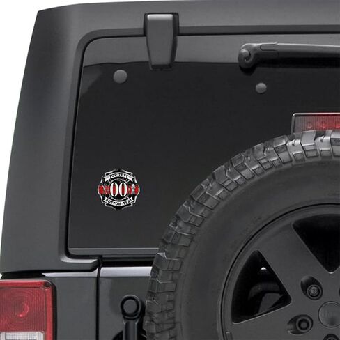 Custom Firefighter Red Line Sticker - Personalized Maltese Cross w/Thin Red Line Decal, Car Decals for Men,Fire Department Support Stickers for Cars, Trucks, Windows in Saudi Arabia