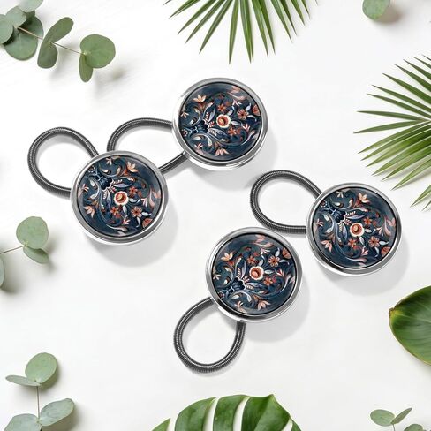 Norwegian Rosemaling Folk Style Button Extenders for Jeans 4 Pack Waistband Expander for Women Men Metal Pants Waist Extenders No Sew Instant Buttons Extender in Saudi Arabia