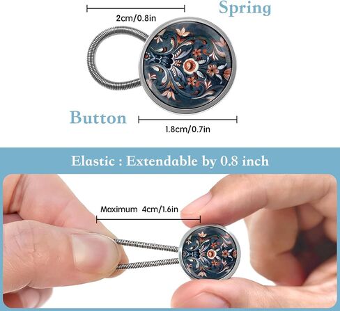 Norwegian Rosemaling Folk Style Button Extenders for Jeans 4 Pack Waistband Expander for Women Men Metal Pants Waist Extenders No Sew Instant Buttons Extender in Saudi Arabia