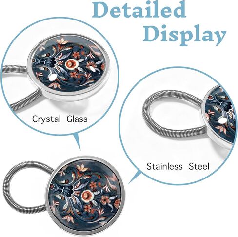Norwegian Rosemaling Folk Style Button Extenders for Jeans 4 Pack Waistband Expander for Women Men Metal Pants Waist Extenders No Sew Instant Buttons Extender in Saudi Arabia