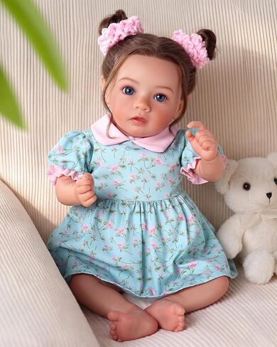 BABESIDE Drink and Wet Reborn Baby Dolls Girl، 20 بوصة واقعية مصنوعة يدويًا من الفينيل الناعم يمكنها الشرب والتبول مع الملحقات، هدية للفتيات من سن 3 سنوات فما فوق للتظاهر واللعب والجمع in Kuwait