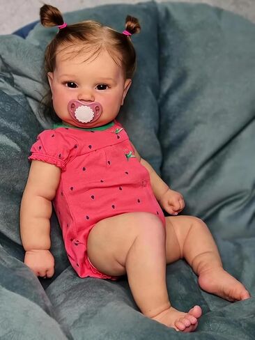 20 Inch Realistic Reborn Baby Doll - Adorable Lifelike Newborn Toddler Girl Doll with Full Body Vinyl, Smiling Expression & Rooted Hair - Perfect Collectible Gift for Girls in Saudi Arabia