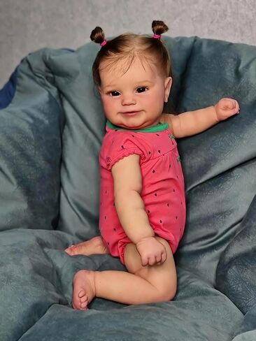20 Inch Realistic Reborn Baby Doll - Adorable Lifelike Newborn Toddler Girl Doll with Full Body Vinyl, Smiling Expression & Rooted Hair - Perfect Collectible Gift for Girls in Saudi Arabia